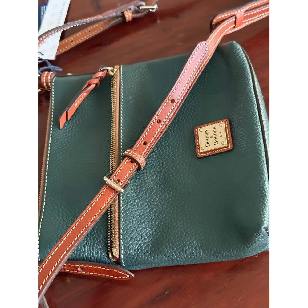 Dooney & Bourke Pebble Grain Letter Carrier Crossbody Bl R935 & Dust Bag